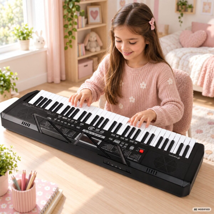 SUPRIMO EK61L keyboard elektroniczny 61 podświetlanych klawiszy pulpit do nut mikrofon
