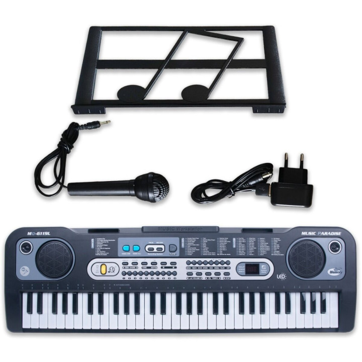 MQ 6119L KEYBOARD elektroniczny 61 klawiszy instrument dla dzieci podświetlana klawiatura