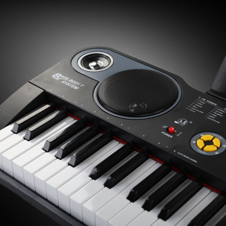 MQ 6115 keyboard elektroniczny 61 klawiszy dla dzieci do nauki gry pulpit do nut mikrofon przewodowy głośniki stereo
