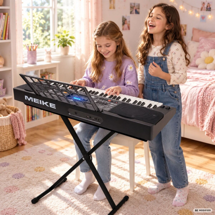 MK 812 KEYBOARD elektroniczny 61 klawiszy pulpit do nut odtwarzacz MP3 USB głośniki wyjście słuchawkowe