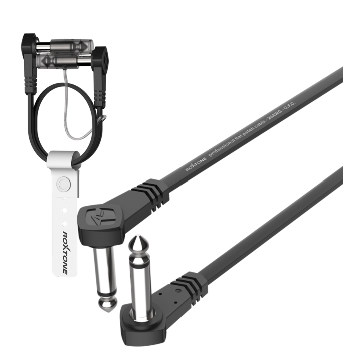 ROXTONE FPJJ100L0001 kabel audio 0,1m 2x wtyk jack 6,3mm mono kątowy