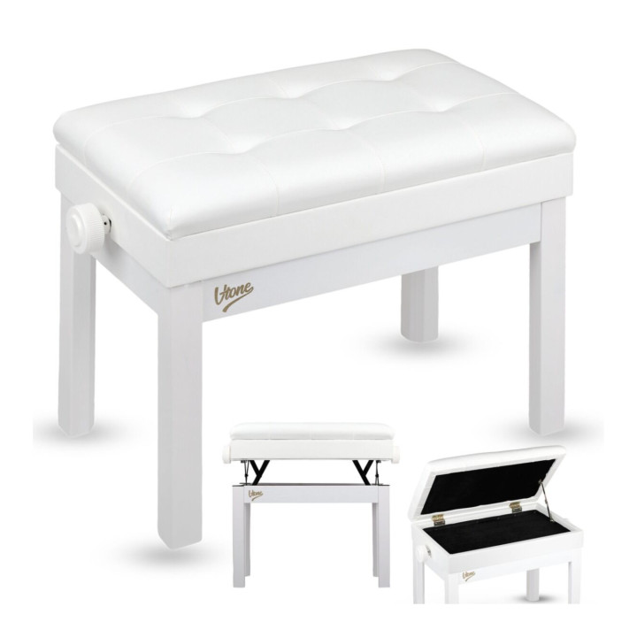 V-TONE PB2 WH ława do pianina schowek 49-57 cm do 140 kg biała