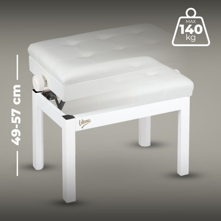V-TONE PB2 WH ława do pianina schowek 49-57 cm do 140 kg biała