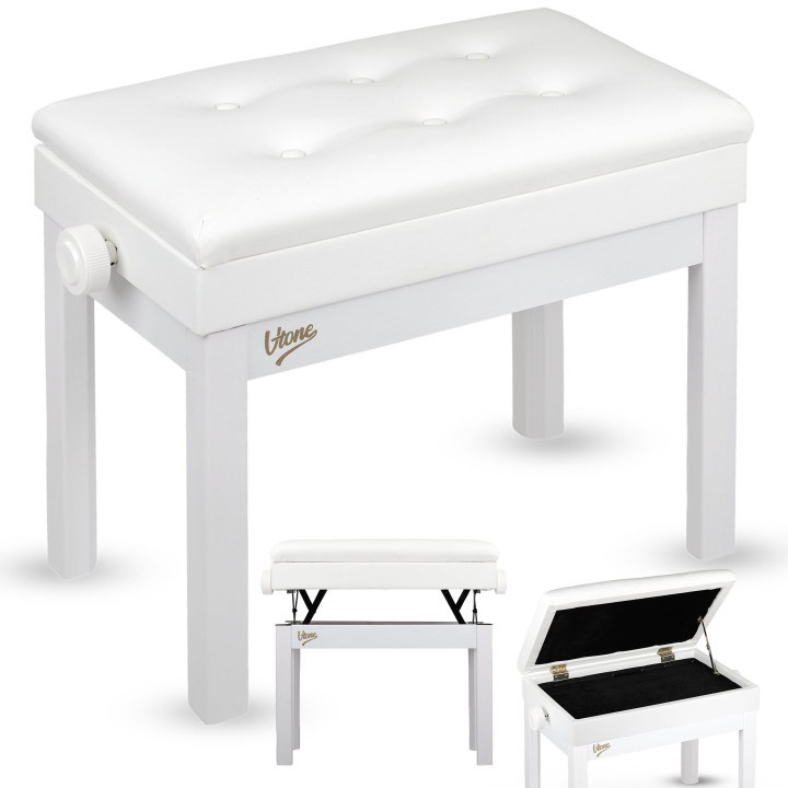 V-TONE PB4 WH ława do pianina regulowana 49-57 cm do 140 kg biała