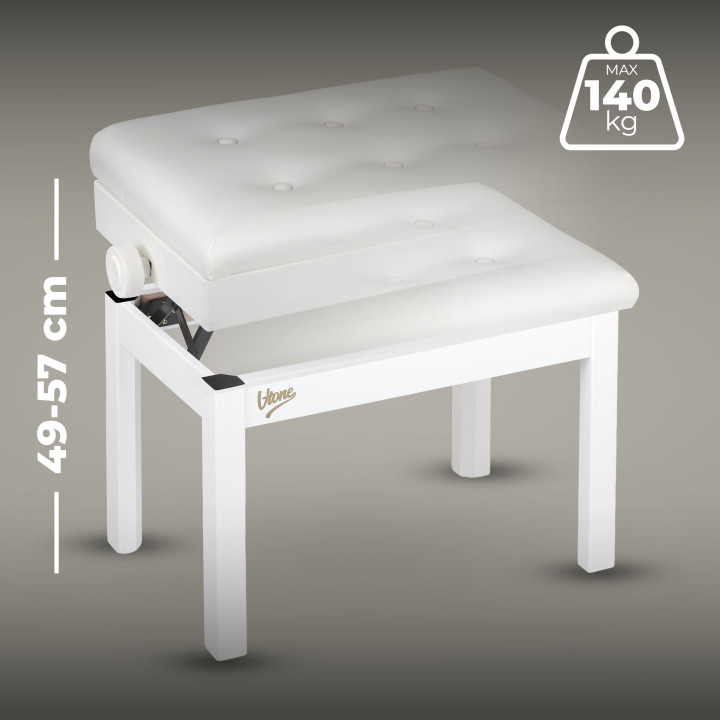 V-TONE PB4 WH ława do pianina regulowana 49-57 cm do 140 kg biała
