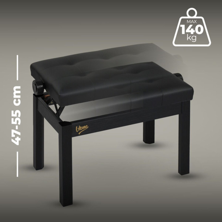 V-TONE PB3 BK ława do pianina regulowana 47-55 cm do 140 kg biała