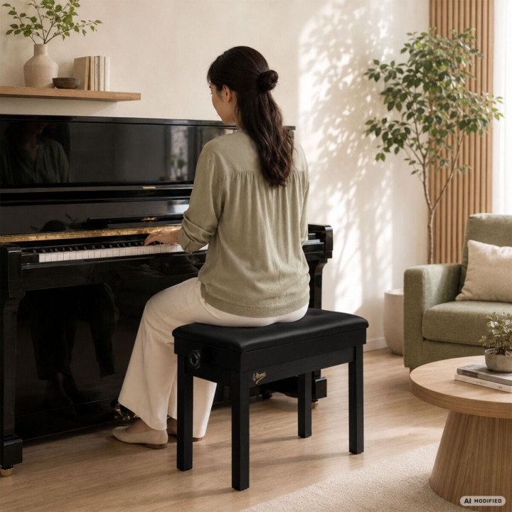 V-TONE PB2 BK ława do pianina regulowana 49-57 cm do 140 kg czarna