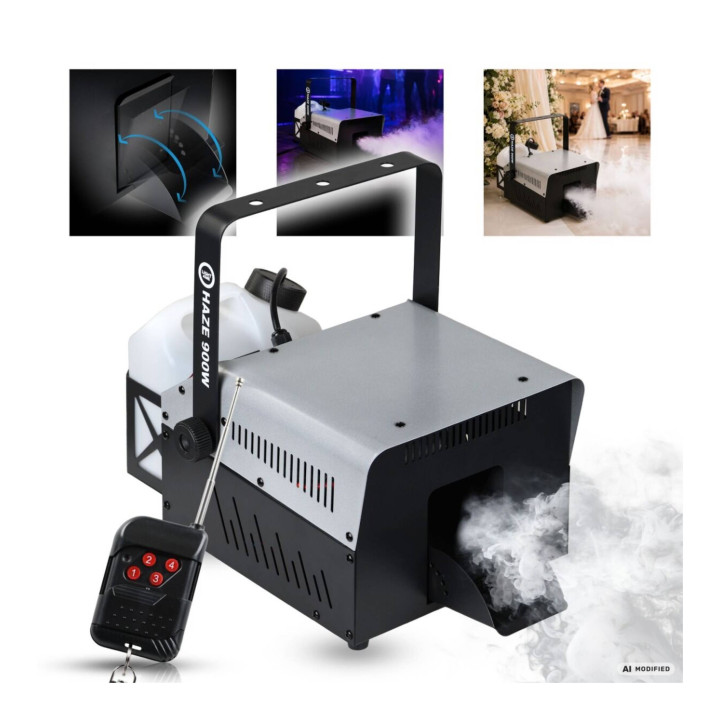 LIGHT4ME HAZE 900W generator wytwornica dymu mgły hazer DMX pilot bezprzewodowy