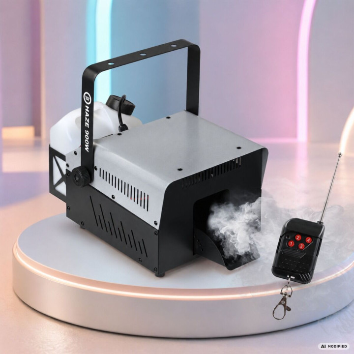 LIGHT4ME HAZE 900W generator wytwornica dymu mgły hazer DMX pilot bezprzewodowy