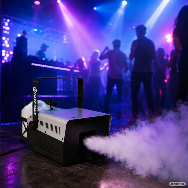 LIGHT4ME HAZE 900W generator wytwornica dymu mgły hazer DMX pilot bezprzewodowy