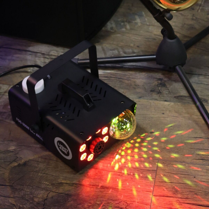 LIGHT4ME FOG 600W LED BALL generator wytwornica dymu mgły efekt podświetlenia 8x1W RGB kula dyskotekowa