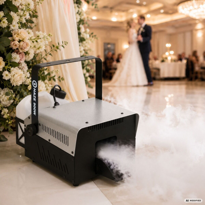 LIGHT4ME HAZE 900W generator wytwornica dymu mgły hazer DMX pilot bezprzewodowy