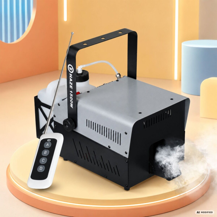 LIGHT4ME HAZE 1500W generator wytwornica dymu mgły hazer DMX pilot bezprzewodowy