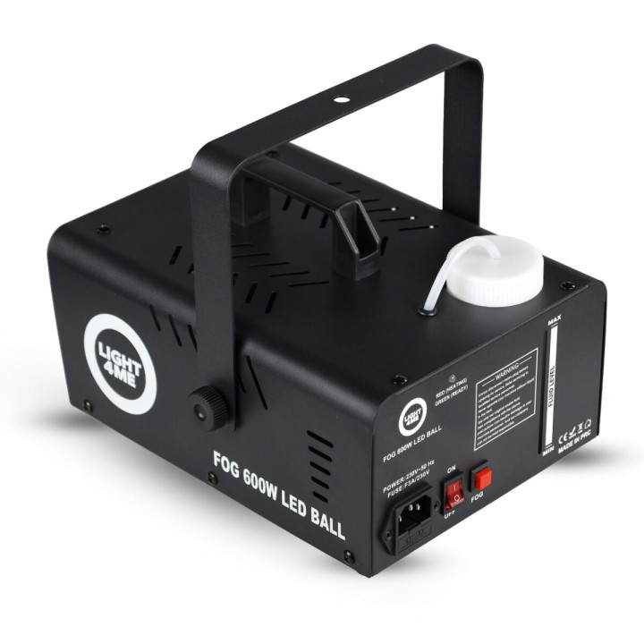 LIGHT4ME FOG 600W LED BALL generator wytwornica dymu mgły efekt podświetlenia 8x1W RGB kula dyskotekowa