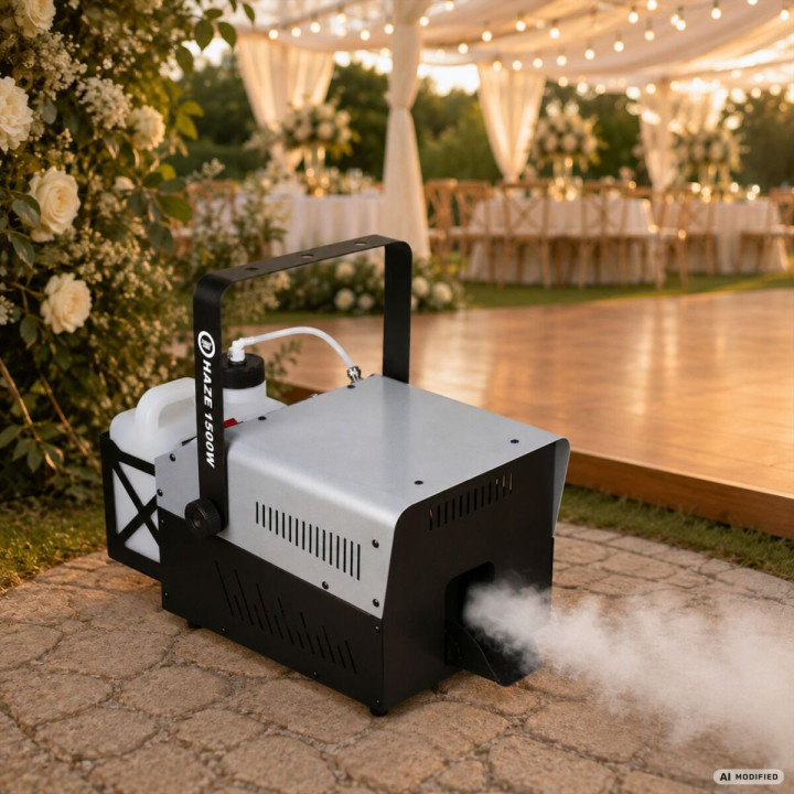 LIGHT4ME HAZE 1500W generator wytwornica dymu mgły hazer DMX pilot bezprzewodowy