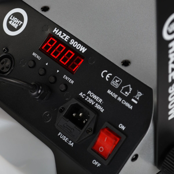 LIGHT4ME HAZE 900W generator wytwornica dymu mgły hazer DMX pilot bezprzewodowy