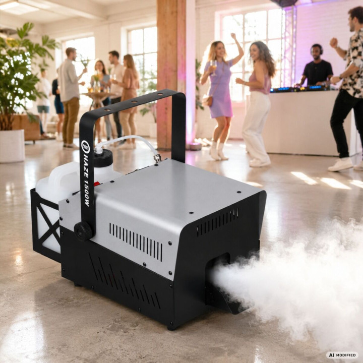 LIGHT4ME HAZE 1500W generator wytwornica dymu mgły hazer DMX pilot bezprzewodowy
