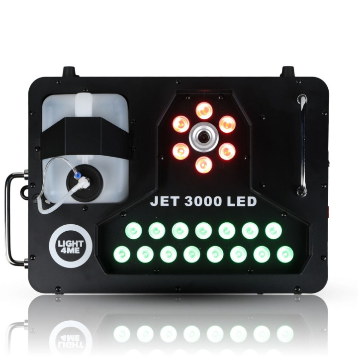 LIGHT4ME JET 3000 LED wytwornica dymu pionowego 3000W DMX 21x10W RGBW LED pilot bezprzewodowy