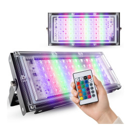 LIGHT4ME IP RGB PANEL panelowy naświetlacz 50 × 0,5W R/G/B LED pilot bezprzewodowy przełącznik