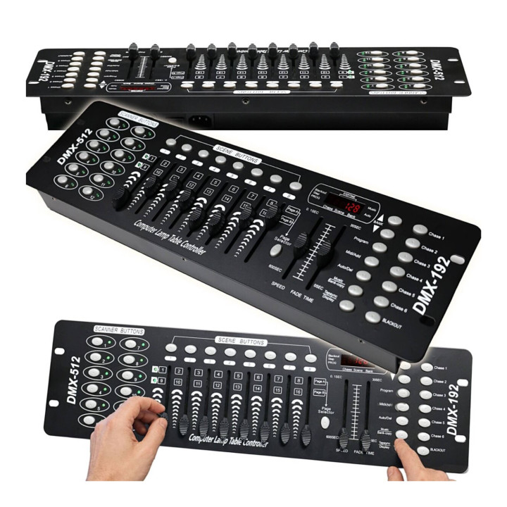 LIGHT4ME DMX 192 MKIII suwakowy sterownik DMX do oświetlenia scenicznego 192-kanałowy 8 suwaków