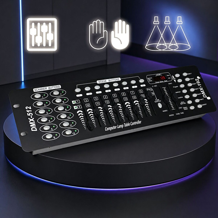 LIGHT4ME DMX 192 MKIII suwakowy sterownik DMX do oświetlenia scenicznego 192-kanałowy 8 suwaków
