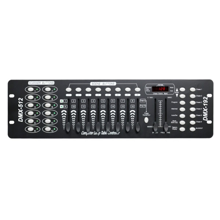 LIGHT4ME DMX 192 MKIII suwakowy sterownik DMX do oświetlenia scenicznego 192-kanałowy 8 suwaków