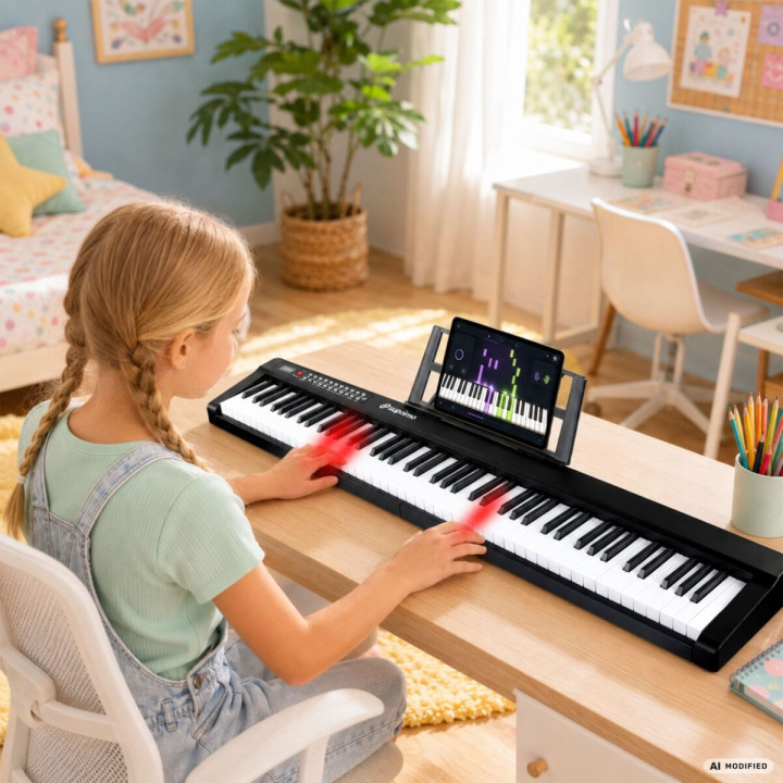 SUPRIMO P-881 BK pianino cyfrowe 88 podświetlanych klawiszy Bluetooth MP3 mikrofon