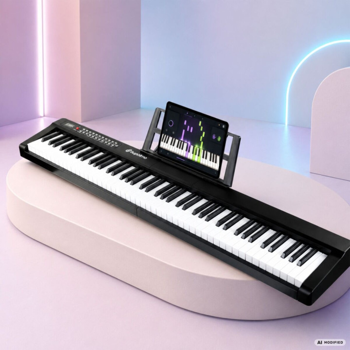 SUPRIMO P-881 BK pianino cyfrowe 88 podświetlanych klawiszy Bluetooth MP3 mikrofon