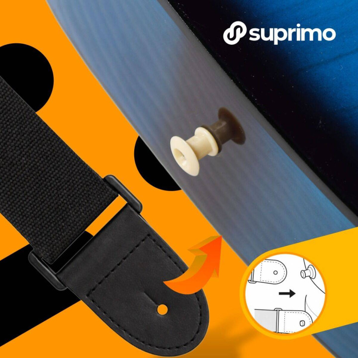 SUPRIMO CG34 BB gitara klasyczna 3/4 2 zaczepy 3 kostki pasek do gitary zapasowe struny pokrowiec