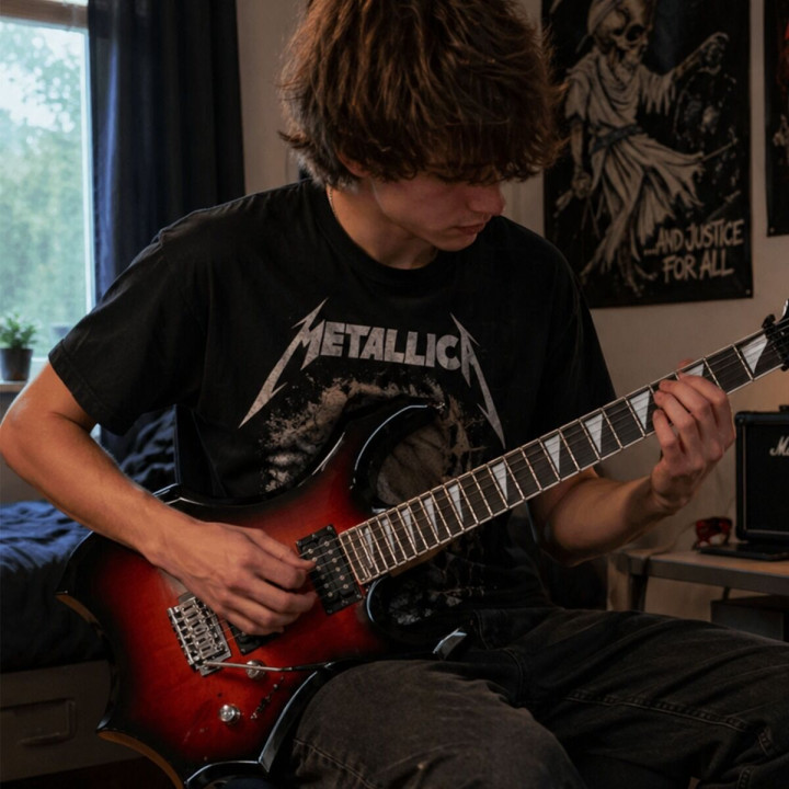 V-TONE EGS 39 SB gitara elektryczna 4/4 sunburst 39" HH wzmacniacz pokrowiec pasek przewód jack-jack tuner kostki do gry struny