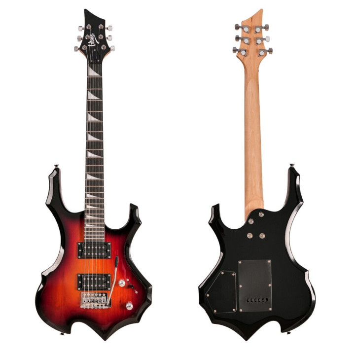 V-TONE EGS 39 SB gitara elektryczna 4/4 sunburst 39" HH wzmacniacz pokrowiec pasek przewód jack-jack tuner kostki do gry struny