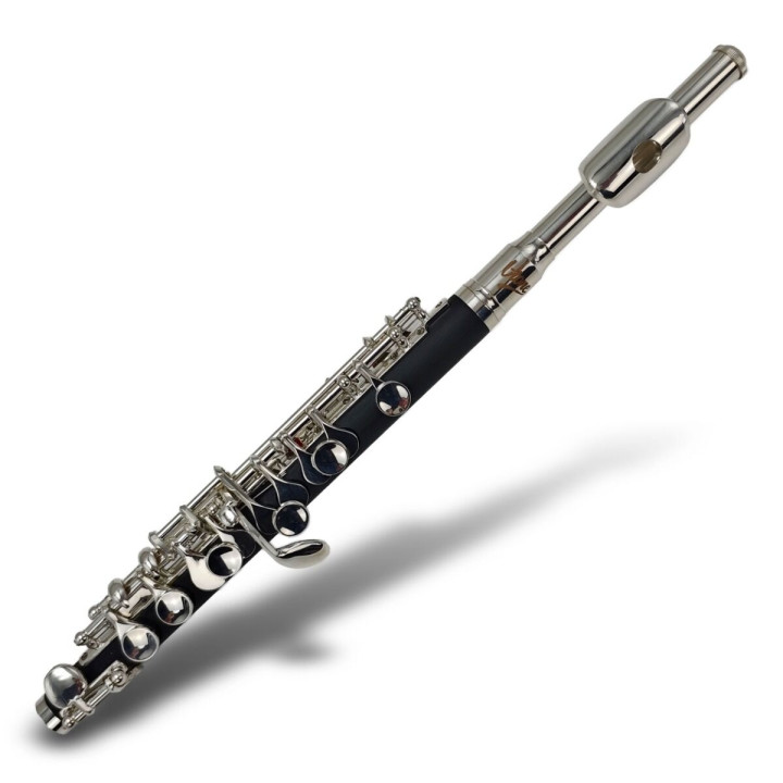 V-TONE PICCOLO 1 flet poprzeczny piccolo pikolo pikulina 32 cm strój C czarno-srebrny do nauki gry futerał transportowy