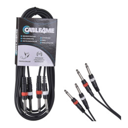 CABLE4ME przewód 2 x jack mono 6,3mm 2 x jack mono 6,3 6m