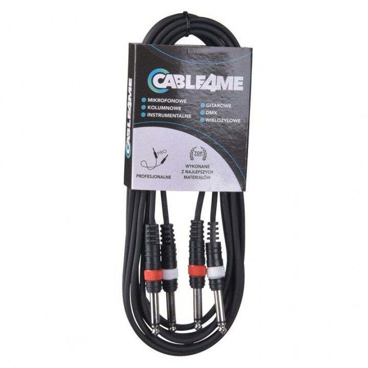 CABLE4ME przewód 2 x jack mono 6,3mm 2 x jack mono 6,3 6m