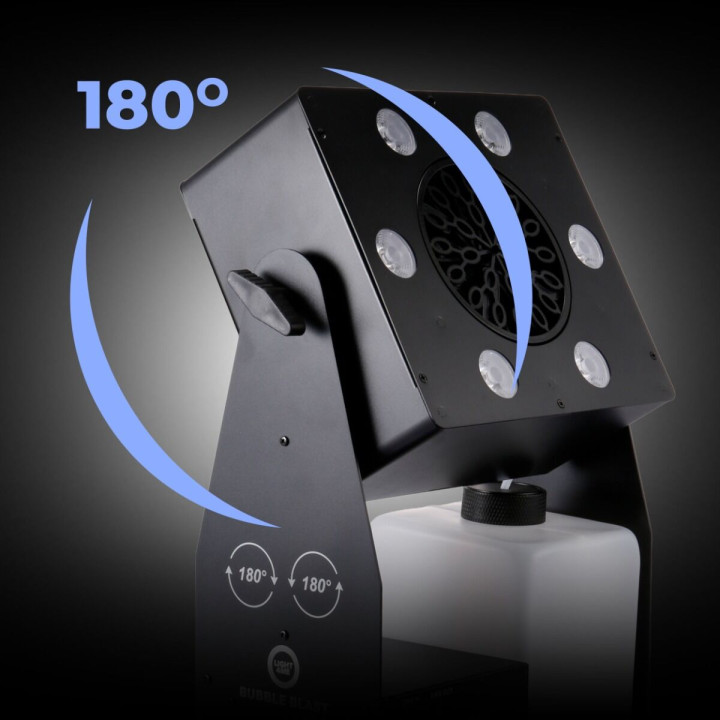 LIGHT4ME BUBBLE BLAST wytwornica do baniek DMX RGBW LED 6×4W zbiornik 2,5 l pilot bezprzewodowy