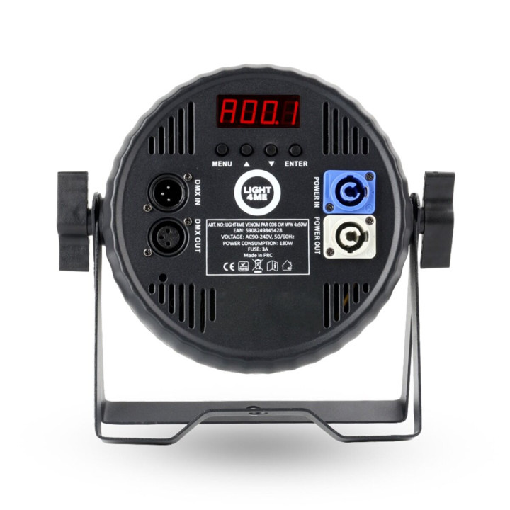 LIGHT4ME VENOM PAR COB CW WW 4x50W reflektor sceniczny LED DMX ciepła/zimna biel
