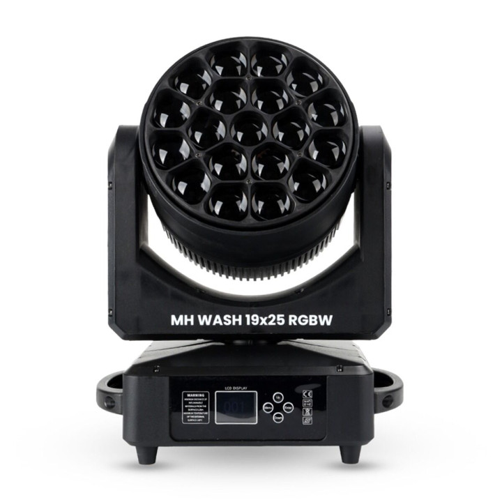 LIGHT4ME MH WASH 19x25 RGBW głowica ruchoma wash LED DMX uchwyt montażowy