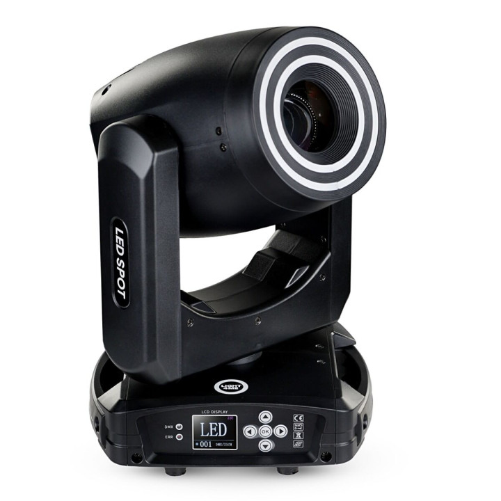 LIGHT4ME PRISMO SPOT 150W głowica ruchoma spot LED DMX podwójny efekt ring 40 × 0,2W RGB SMD LED