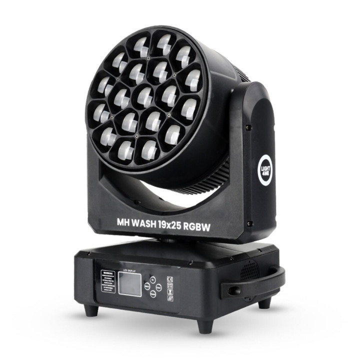 LIGHT4ME MH WASH 19x25 RGBW głowica ruchoma wash LED DMX uchwyt montażowy