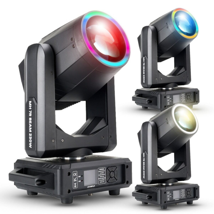 LIGHT4ME MH 7R BEAM 230W głowica ruchoma beam DMX efekt ring LED
