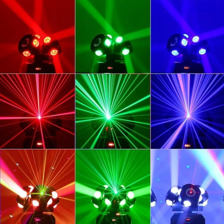 LIGHT4ME SID PRO ruchomy multiefekt świetlny 5w1 LED DMX beam ring laser R/G/B 12x10W RGBW