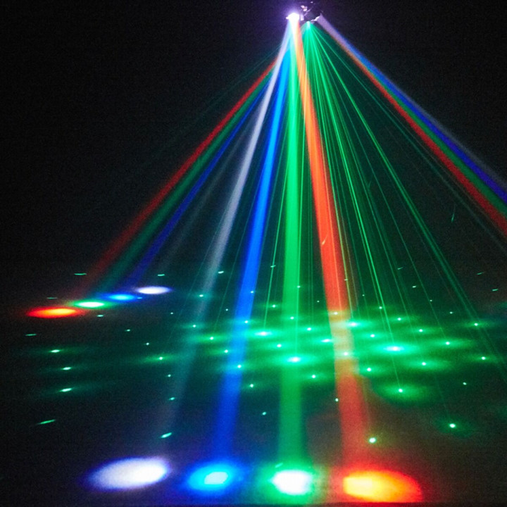 LIGHT4ME MADNESS TRI 3IN1 ruchomy multiefekt oświetleniowy LED DMX Beam 12x3W R/G/B/W laser zielony 100 mW