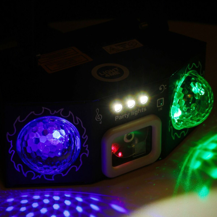 LIGHT4ME PARTY LIGHT 4 multiefekt oświetleniowy 4w1 oświetlenie LED na imprezę laser czerwony laser zielony