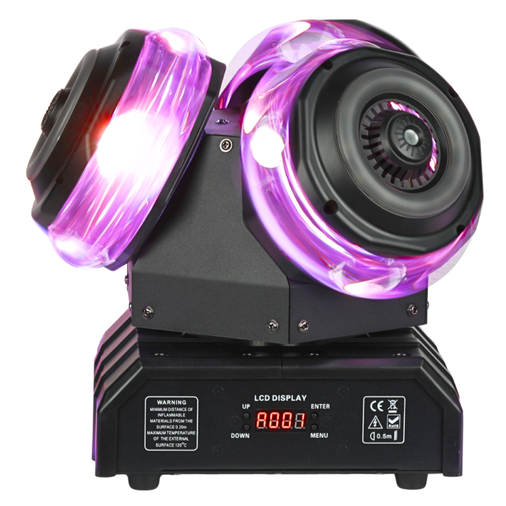 LIGHT4ME SID PRO ruchomy multiefekt świetlny 5w1 LED DMX beam ring laser R/G/B 12x10W RGBW
