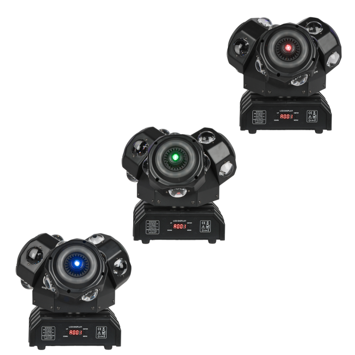 LIGHT4ME SID PRO ruchomy multiefekt świetlny 5w1 LED DMX beam ring laser R/G/B 12x10W RGBW