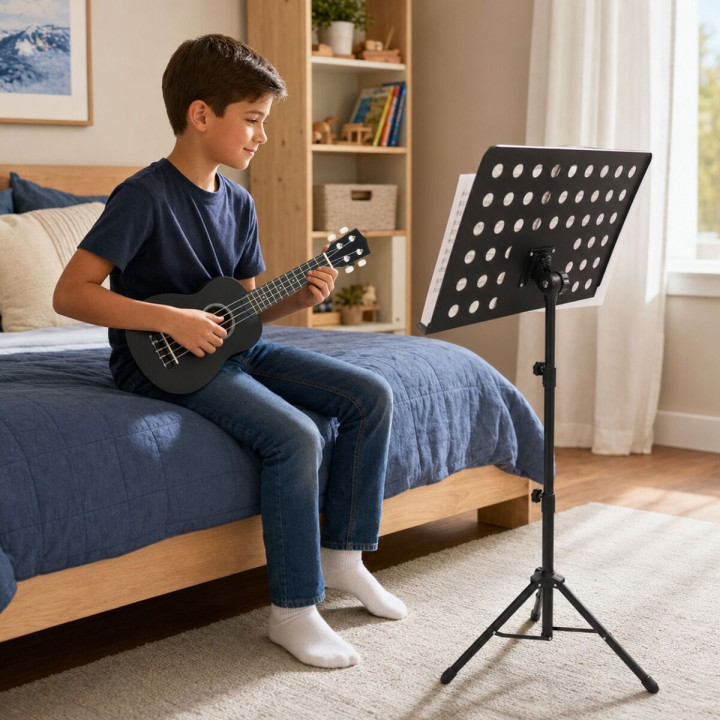 SUPRIMO UK21 SET BK V2 ukulele sopranowe 21" czarne + pokrowiec 3 kostki do gry zapasowe struny tuner