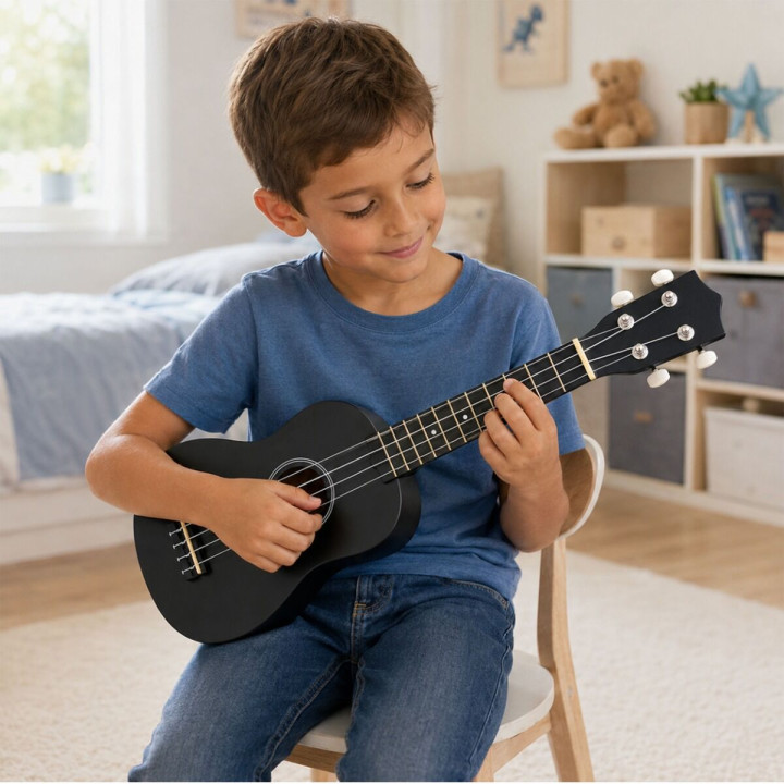 SUPRIMO UK21 SET BK V2 ukulele sopranowe 21" czarne + pokrowiec 3 kostki do gry zapasowe struny tuner