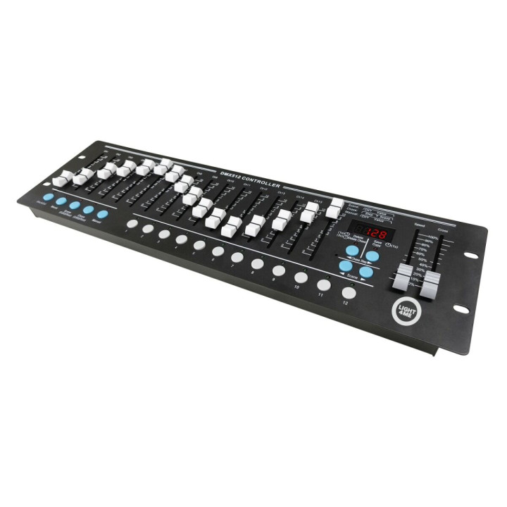 LIGHT4ME DMX 192 F16 sterownik DMX 192-kanałowy 16 suwaków rack 19" 3U