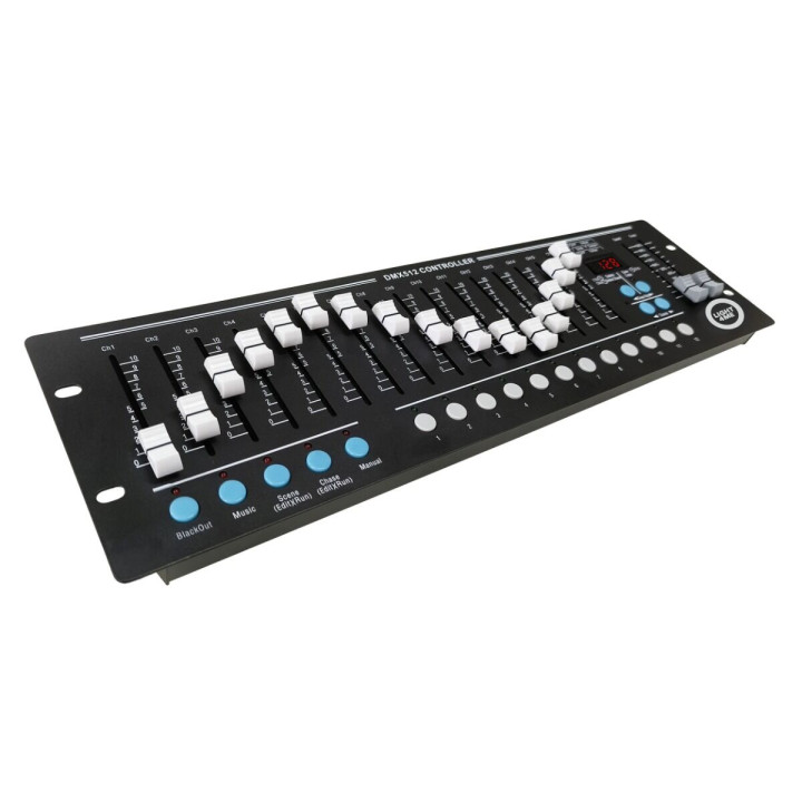 LIGHT4ME DMX 192 F16 sterownik DMX 192-kanałowy 16 suwaków rack 19" 3U