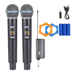 DNA BAT DUAL VOCAL SET zestaw bezprzewodowy akumulatorowy 2x mikrofon doręczny odbiornik UHF 518-542 MHz